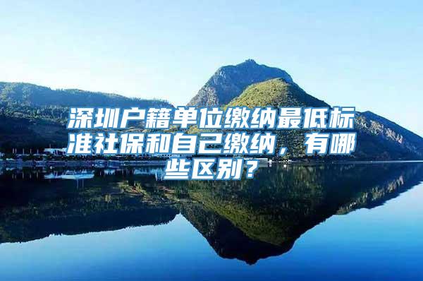 深圳户籍单位缴纳最低标准社保和自己缴纳，有哪些区别？