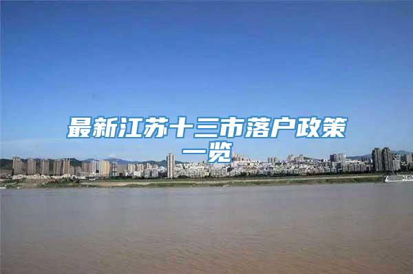 最新江苏十三市落户政策一览