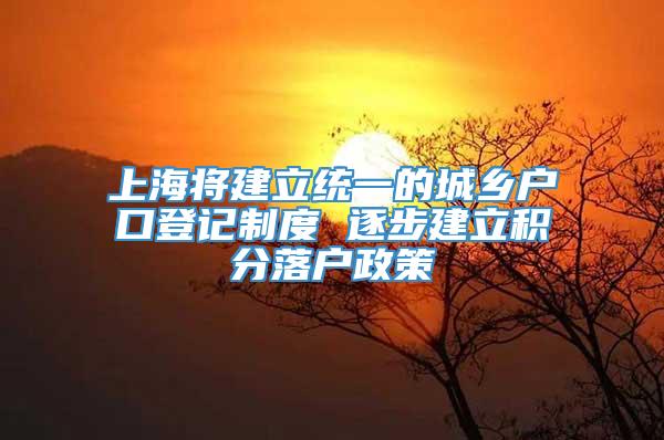 上海将建立统一的城乡户口登记制度 逐步建立积分落户政策