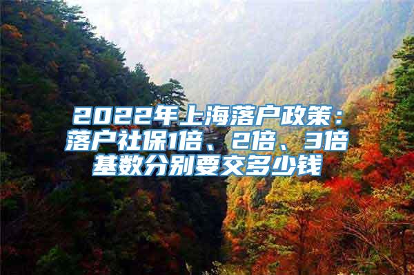2022年上海落户政策：落户社保1倍、2倍、3倍基数分别要交多少钱