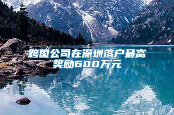跨国公司在深圳落户最高奖励600万元