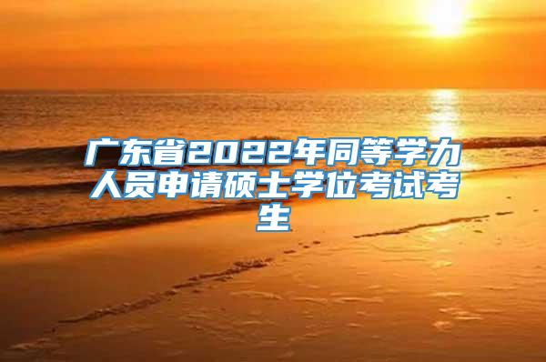 广东省2022年同等学力人员申请硕士学位考试考生