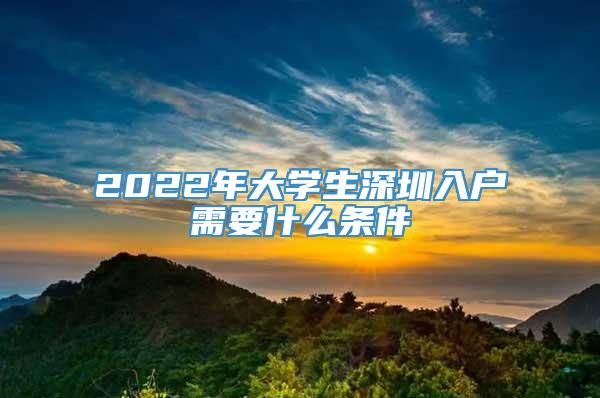 2022年大学生深圳入户需要什么条件