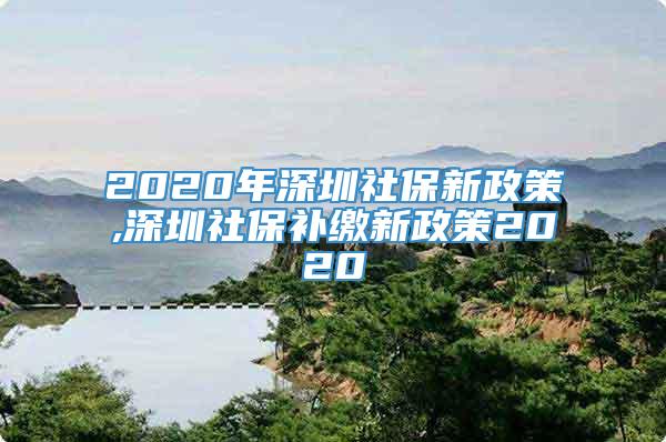 2020年深圳社保新政策,深圳社保补缴新政策2020