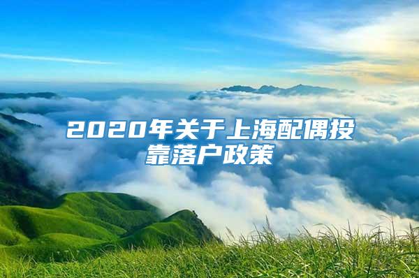 2020年关于上海配偶投靠落户政策