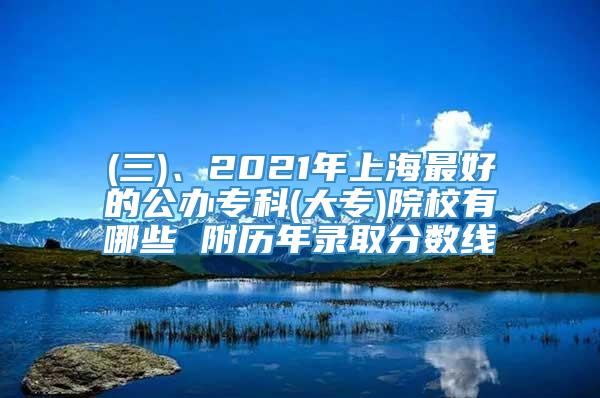 (三)、2021年上海最好的公办专科(大专)院校有哪些 附历年录取分数线