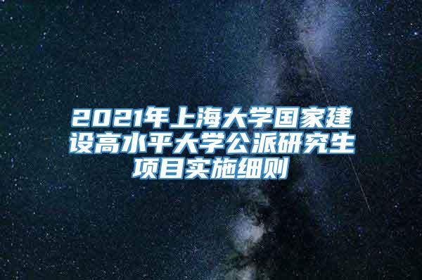 2021年上海大学国家建设高水平大学公派研究生项目实施细则