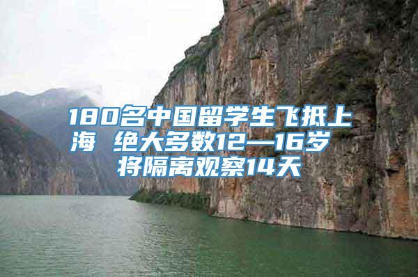 180名中国留学生飞抵上海 绝大多数12—16岁 将隔离观察14天