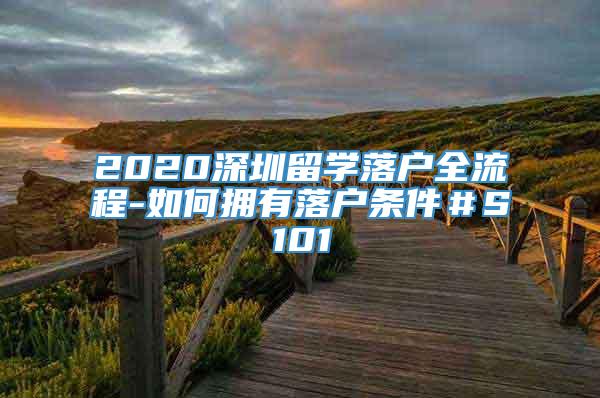 2020深圳留学落户全流程-如何拥有落户条件＃S101