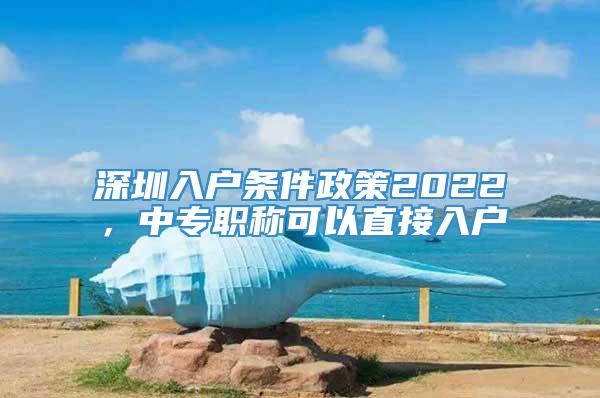 深圳入户条件政策2022，中专职称可以直接入户
