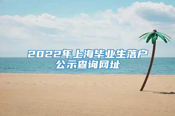 2022年上海毕业生落户公示查询网址