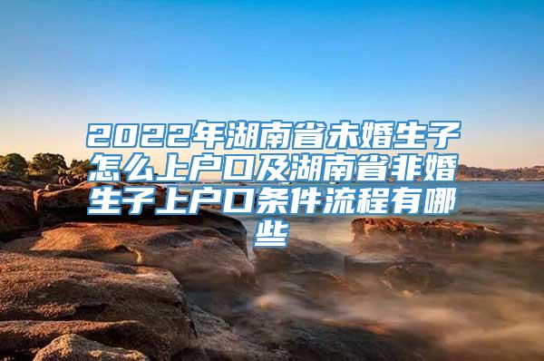 2022年湖南省未婚生子怎么上户口及湖南省非婚生子上户口条件流程有哪些