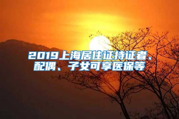 2019上海居住证持证者、配偶、子女可享医保等