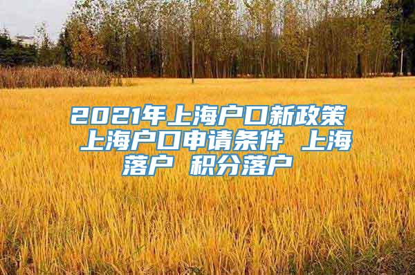 2021年上海户口新政策 上海户口申请条件 上海落户 积分落户