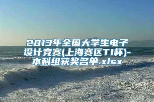 2013年全国大学生电子设计竞赛(上海赛区TI杯)-本科组获奖名单.xlsx