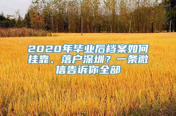 2020年毕业后档案如何挂靠、落户深圳？一条微信告诉你全部_重复