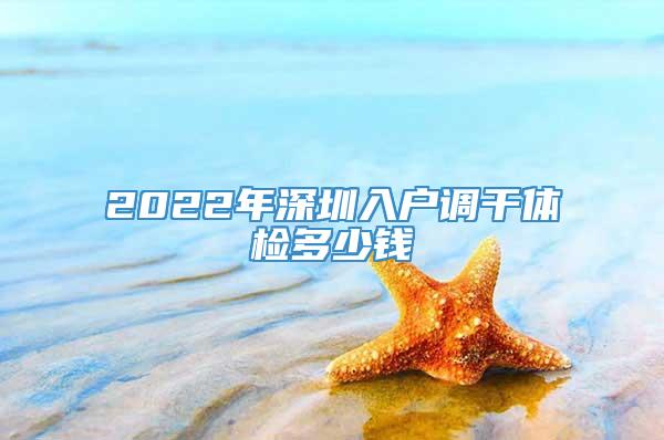 2022年深圳入户调干体检多少钱