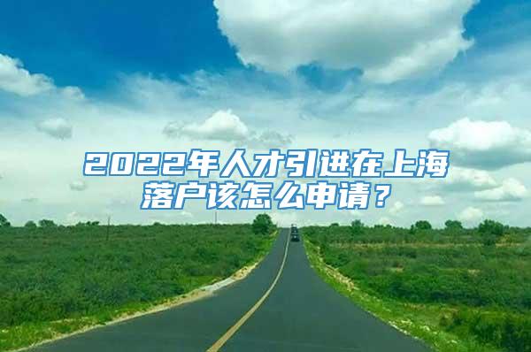 2022年人才引进在上海落户该怎么申请？