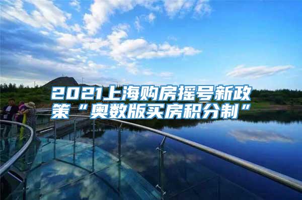 2021上海购房摇号新政策“奥数版买房积分制”
