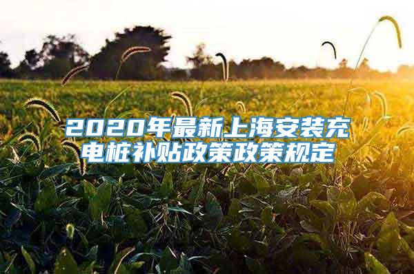 2020年最新上海安装充电桩补贴政策政策规定