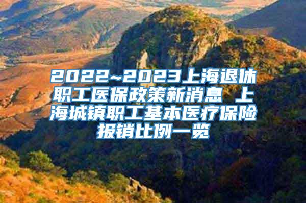 2022~2023上海退休职工医保政策新消息 上海城镇职工基本医疗保险报销比例一览