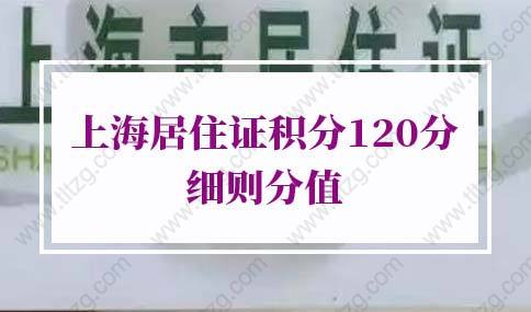 2022年上海居住证积分120分细则分值最新对照表