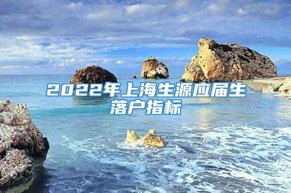 2022年上海生源应届生落户指标