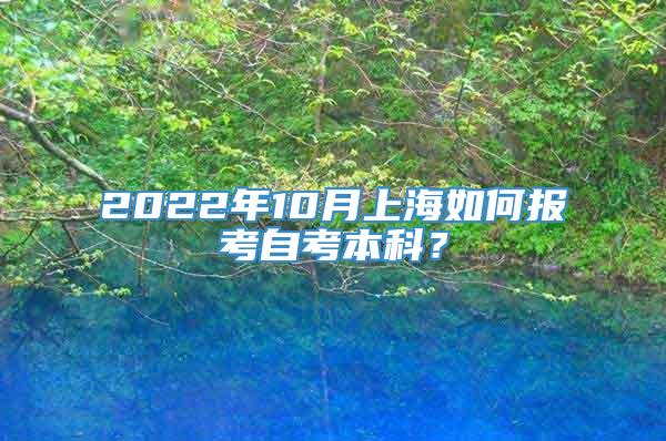 2022年10月上海如何报考自考本科？