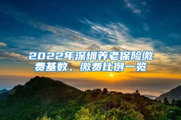 2022年深圳养老保险缴费基数、缴费比例一览