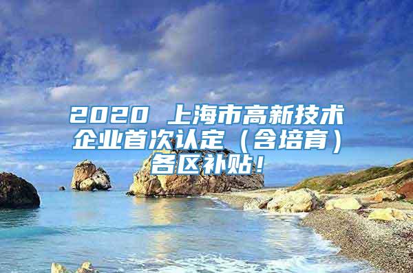 2020 上海市高新技术企业首次认定（含培育）各区补贴！