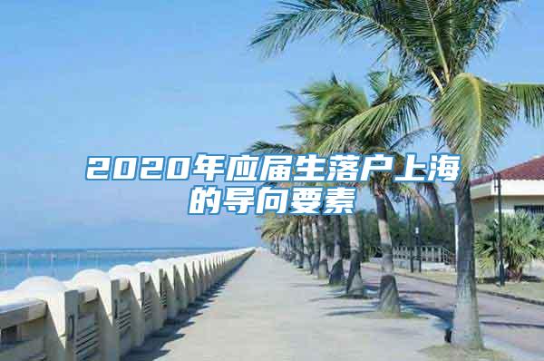 2020年应届生落户上海的导向要素