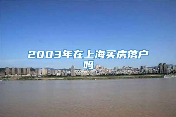 2003年在上海买房落户吗