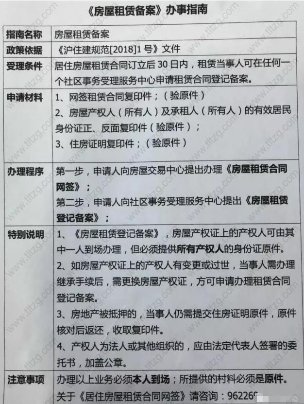 2019上海居住证居住登记、房屋租赁备案办理指南