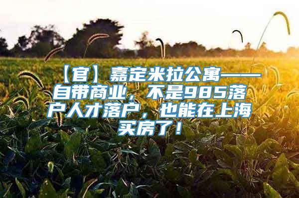 【官】嘉定米拉公寓——自带商业，不是985落户人才落户，也能在上海买房了！