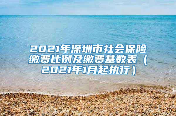 2021年深圳市社会保险缴费比例及缴费基数表（2021年1月起执行）