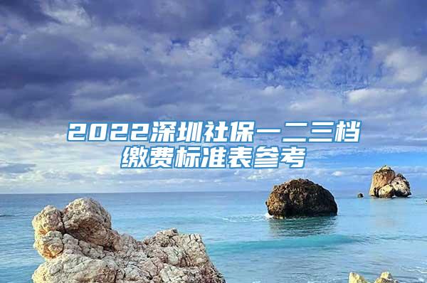 2022深圳社保一二三档缴费标准表参考