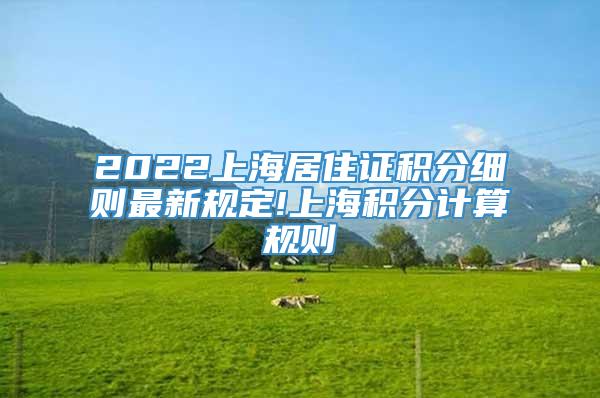 2022上海居住证积分细则最新规定!上海积分计算规则