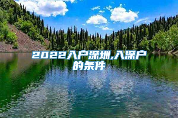 2022入户深圳,入深户的条件