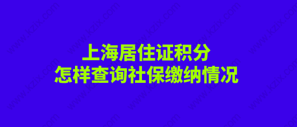 办理上海居住证积分,如何自行查询社保