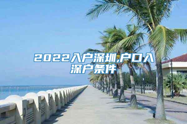2022入户深圳,户口入深户条件