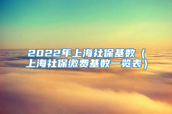 2022年上海社保基数（上海社保缴费基数一览表）