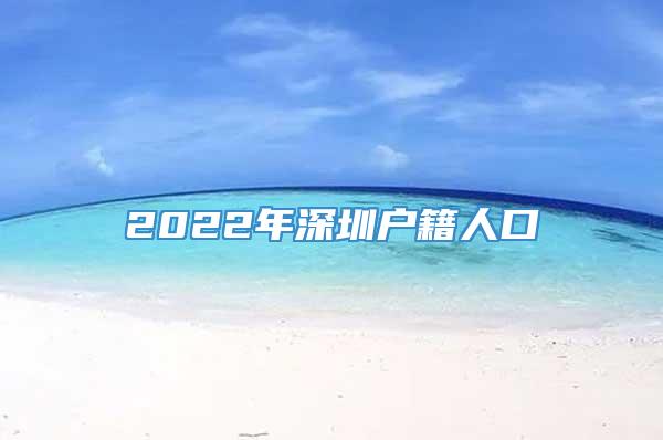 2022年深圳户籍人口