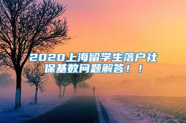 2020上海留学生落户社保基数问题解答！！