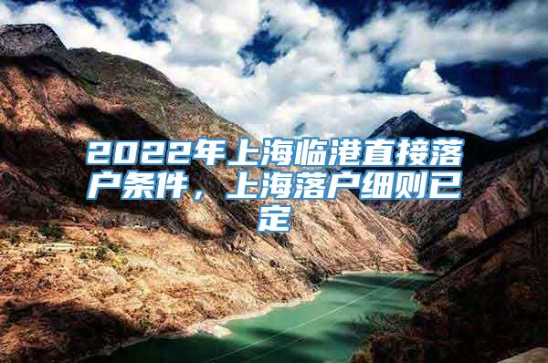 2022年上海临港直接落户条件，上海落户细则已定