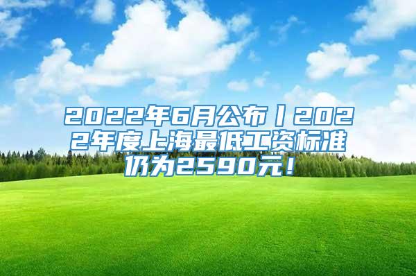 2022年6月公布丨2022年度上海最低工资标准仍为2590元！