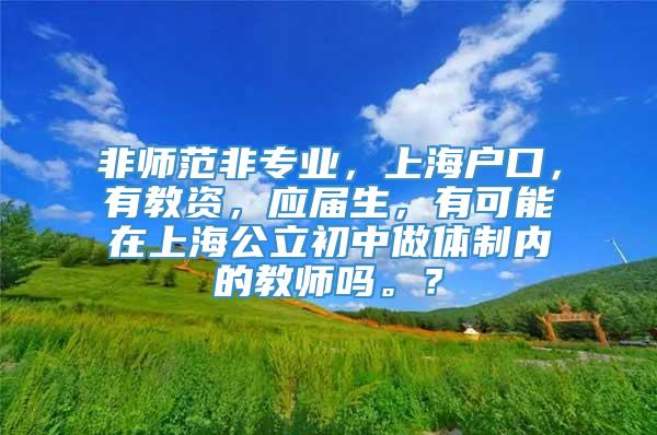 非师范非专业，上海户口，有教资，应届生，有可能在上海公立初中做体制内的教师吗。？