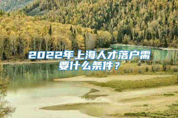 2022年上海人才落户需要什么条件？