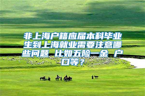 非上海户籍应届本科毕业生到上海就业需要注意哪些问题 比如五险一金 户口等？