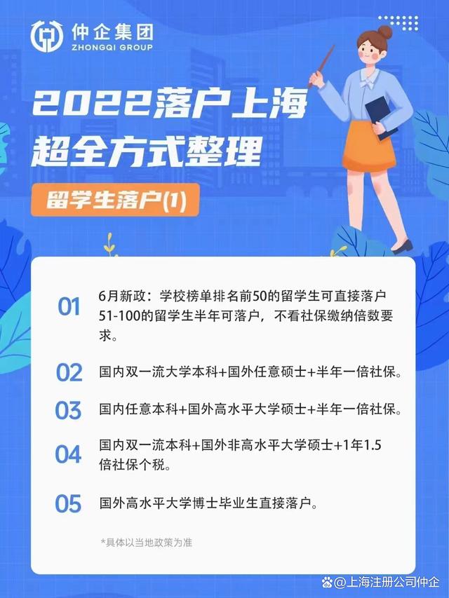 2022年上海落户最新政策解读（留学生落户）