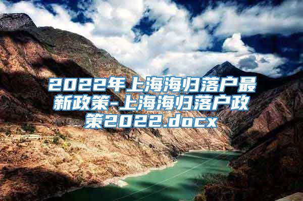 2022年上海海归落户最新政策-上海海归落户政策2022.docx